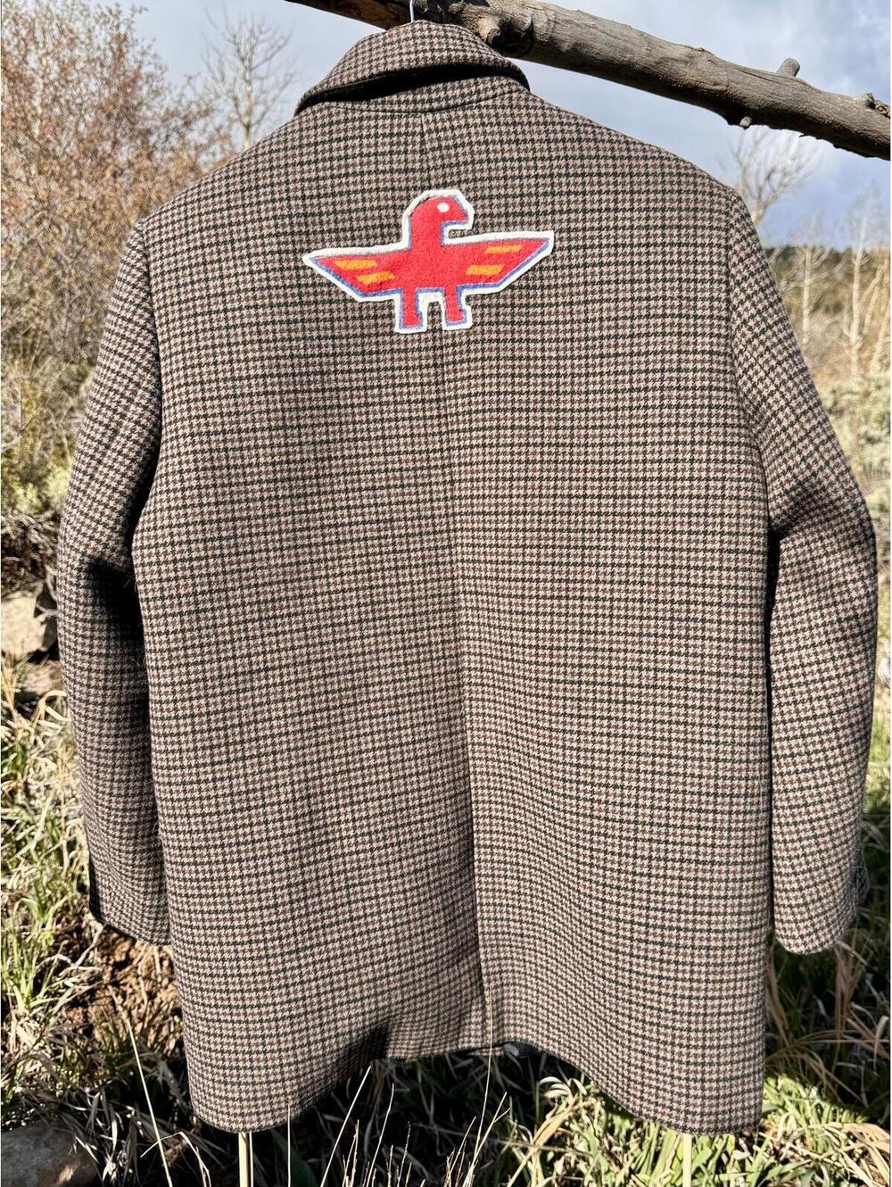 Upcycled GAP Plaid Blazer Brown Western Boyfriend Fit (S) - Picture 2 of 5